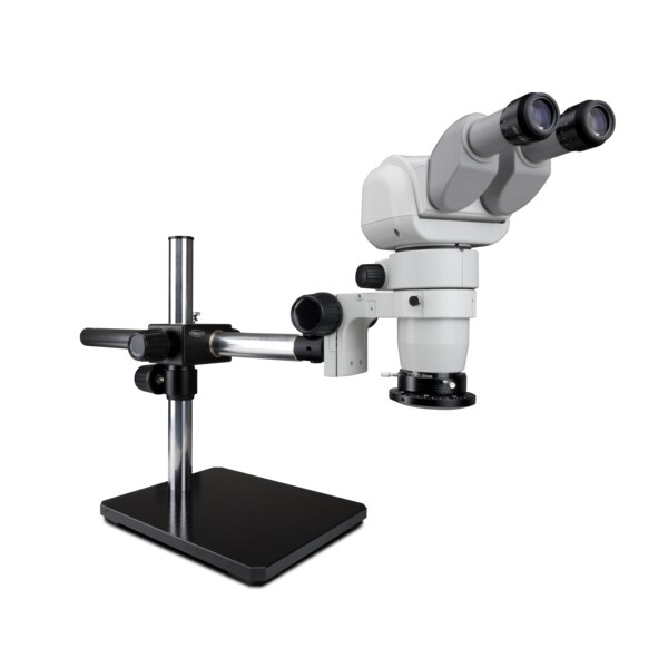 Ergo Stereo Zoom Microscope With LED Ring Light On Single Arm Stand